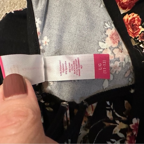 No Boundaries Black & Floral T Shirt Dress - Picture 13 of 13